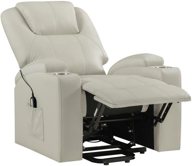 Coaster® Armstrong Ivory Upholstered Power Recliner with Lift and Massage-1