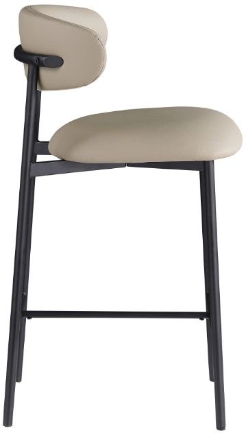 Meridian Furniture Lupita Matte Black/Taupe Counter Stool-2