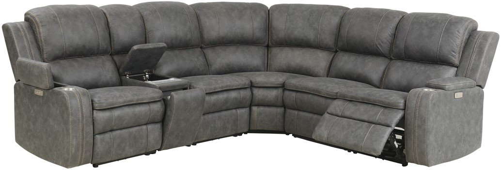 Kian® Furniture 126 3-Piece Gray Power Reclining Sectional