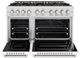 ZLINE 48" 6.7 cu. ft. Gas Range with 8 Burner DuoPro™ Cooktop and Dual Ovens in Satin Stainless Steel with White Matte Doors -1