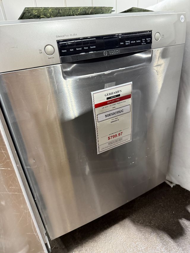 Bosch® 300 Series 24" Anti-fingerprint Stainless Steel Front Control Built-In Dishwasher-0