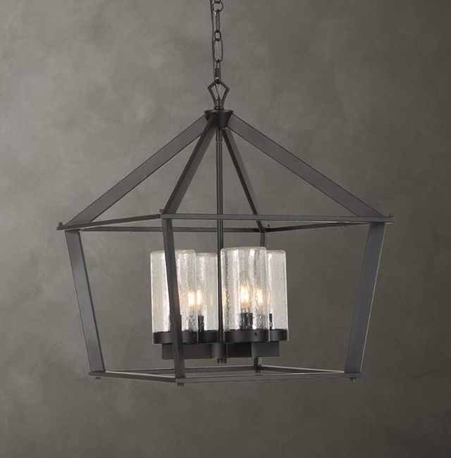 Uttermost® Evanston Matte Black 4-Light Indoor-Outdoor Pendant-1