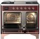 Ilve® Majestic III 40" Burgundy Pro Style Dual Fuel Natural Gas Range with Triple Glass Door and Copper Trim-1