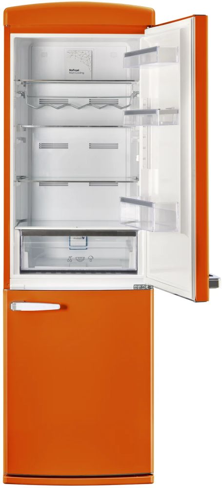 Unique® Appliances Classic Retro 24" 11.7 Cu. Ft. Orange Creamsicle Counter Depth Bottom Freezer Refrigerator-1