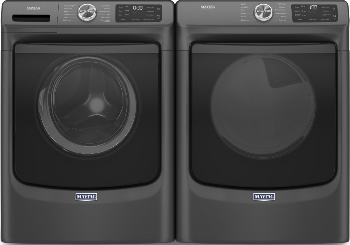 Maytag Front Load Pair (MHW6630MBK-YMED6630MBK) - Volcano Black Maytag Front Load Pair (MHW6630MBK-YMED6630MBK) - Volcano Black