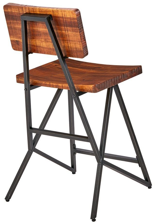 Olliix by INK+IVY Reclaimed Wood/Gun Metal Trestle Counter Stool-2