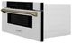 ZLINE Autograph Edition 30" 1.2 Cu. Ft. Stainless Steel Built-in Microwave Drawer with Polished Gold Helix Handle-2