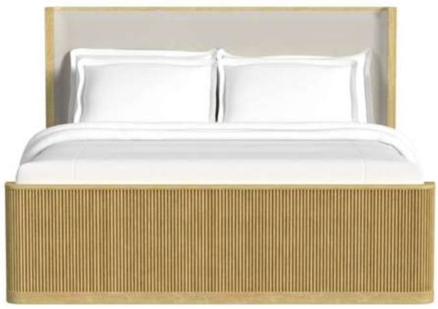 Elements International Sylvie Natural/White Upholstered King Panel Bed-3