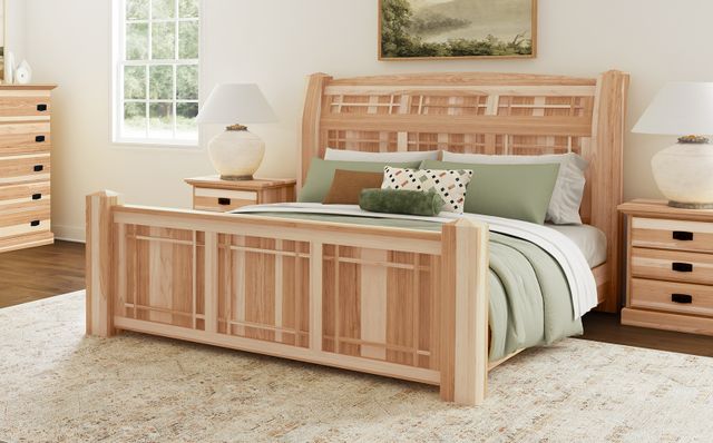 A-America® Amish Highlands Natural Queen Arch Panel Bed-2