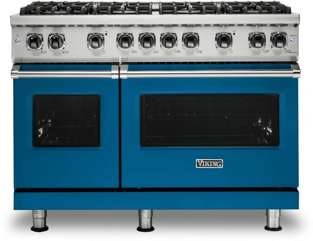 Viking® 5 Series 48" Alluvial Blue Pro Style Liquid Propane Range-0