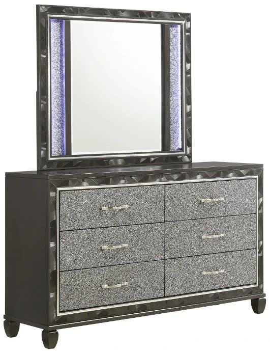 New Classic® Home Furnishings Radiance Black Pearl Dresser and Mirror-0