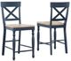 Steve Silver Co. Darcy 7-Piece Midnight Blue/Natural Counter Height Dining Set-4