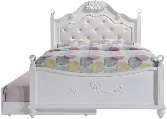 Elements International Alana White Full Youth Platform Bed with Storage Trundle-1