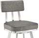 Armen Living Benjamin Brushed Stainless Steel/Gray Bar Stool-3
