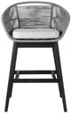 Armen Living Tutti Frutti Black/Gray Fabric/Rope/Wood Outdoor Bar Stool-3