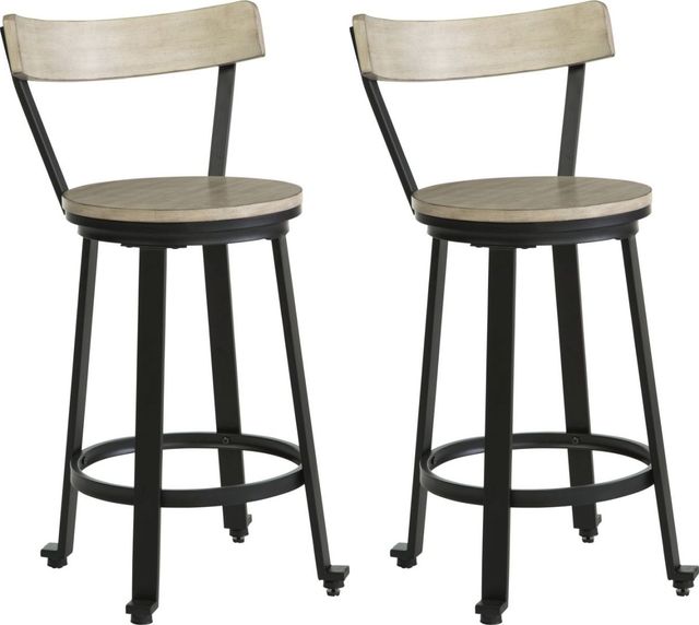 Signature Design by Ashley® Melenski 2-Piece Black/Light Tan Counter Height Bar Stool Set-0