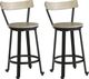 Signature Design by Ashley® Melenski 2-Piece Black/Light Tan Counter Height Bar Stool Set-0