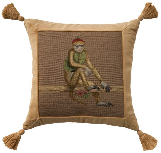 Nourison Home™ Mina Victory Vintage Pillow Taupe 19"x19" Throw Pillow-0
