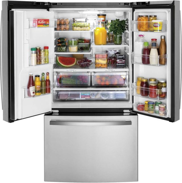 GE® 36 in. 20.6 Cu. Ft. Fingerprint Resistant Stainless Steel Counter Depth French Door Refrigerator-3
