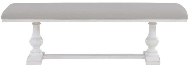 Steve Silver Co. Warren Gray/White Upholstered Bench-1