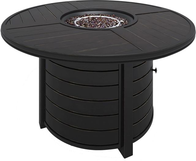 Signature Design by Ashley® Castle Island Dark Brown Round Fire Pit Table-1