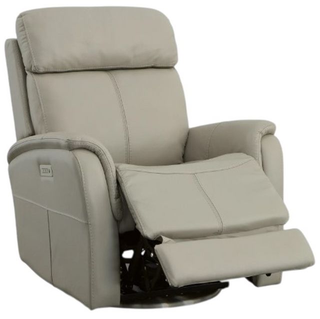 Flexsteel® View Light Gray Swivel Power Recliner with Power Headrest and Lumbar-1
