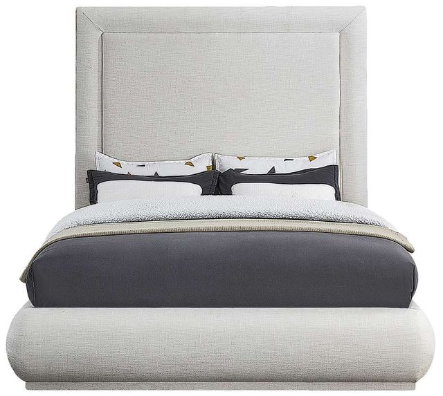 Meridian Furniture Brooke Cream King Upholstered Panel Bed-1