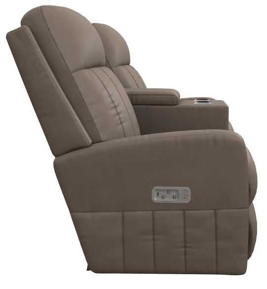 La-Z-Boy® Finley Stone Leather Power Wall Reclining Loveseat with Console, Headrest, and Lumbar-3