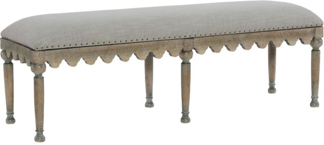 Hooker® Furniture Boheme Madera Antique Milk Paint/Antwerp Linen Bed Bench-0