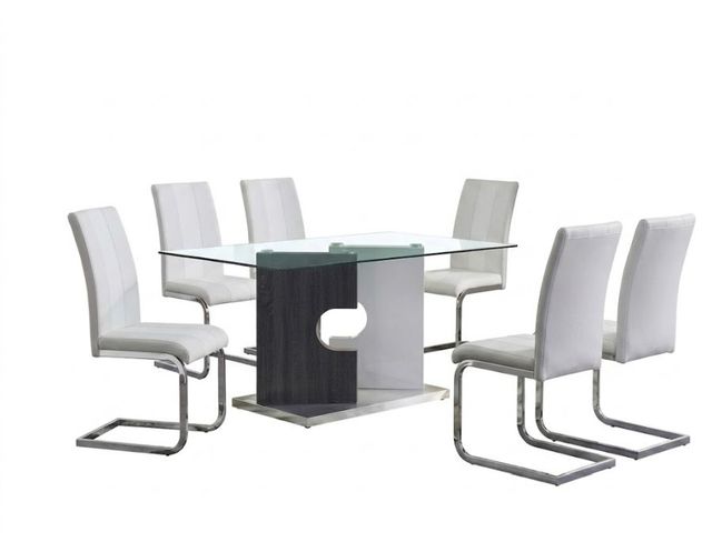 Global Furniture USA D219DT 7-Piece White Dining Set-0