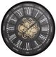 YHD Espirit Black Iron Open Gear Wall Clock-0