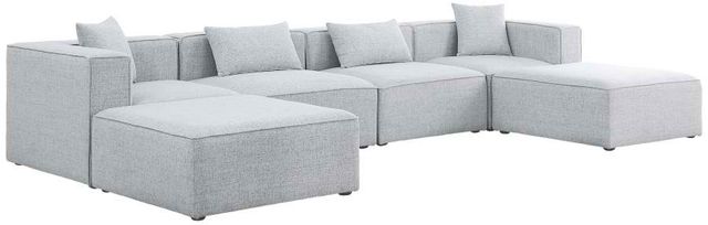 Meridian Furniture Cube 6-Piece Grey Modular Sectional Set-0