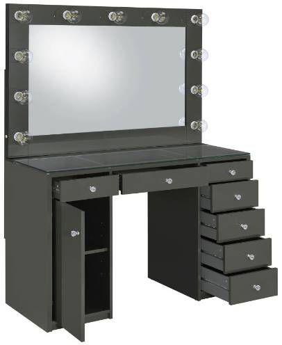 Coaster® Acena 2-Piece Gray High Gloss Vanity Set-1