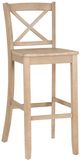 Linon Torino Gray Wash X-Back Bar Stool-0