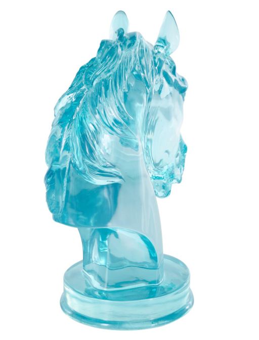 Deco Marche Cosmoliving by Cosmopolitan Light Blue Horse Tinted Decorative Sculpture-2