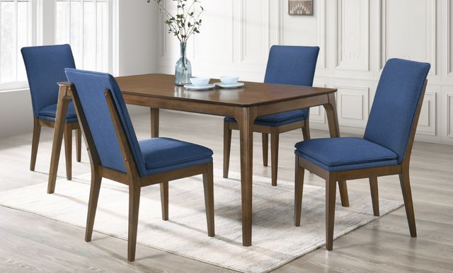 New Classic® Home Furnishings Maggie 5-Piece Blue/Walnut Rectangular Dining Set-1