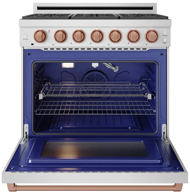 Thor Kitchen Gordon Ramsay Collection 36" Stainless Steel Pro Style Liquid Propane Range with Precision Knob Control and Rose Gold Trim-1