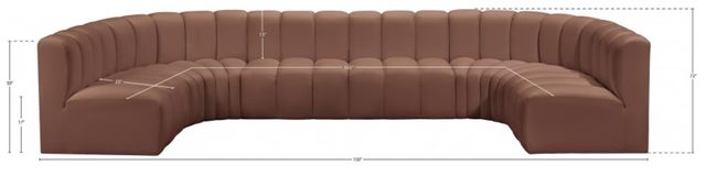 Meridian Furniture Arc 8-Piece Cognac Vegan Leather Modular Sectional-1