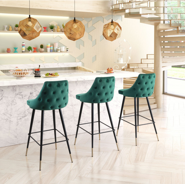 Zuo® Modern Piccolo Green Bar Chair-2