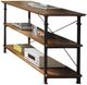 Mazin Furniture Factory Brown Sofa Table/ TV Stand with Black Metal Frame -2