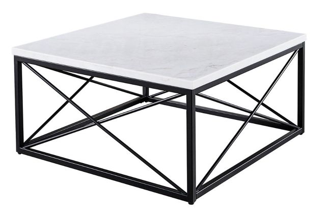 Steve Silver Co. Skyler White Cocktail Table with Black Base-0