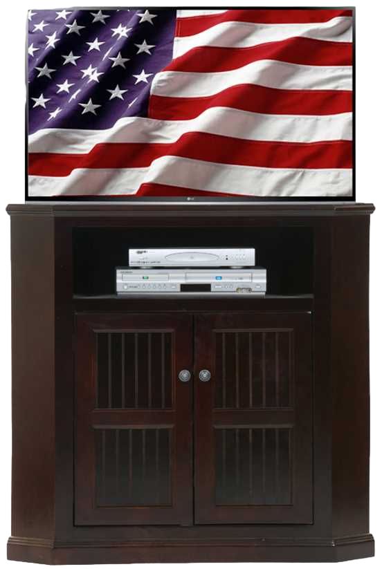 American Heartland Manufacturing Poplar 42" Plain Base Tall Corner TV Stand-1