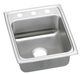 Elkay Lustertone® Classic Lustrous Satin Stainless Steel 17" x 20" x 6.5" 2-Hole Single Bowl Drop-in ADA Sink with Quick-Clip-0