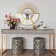 TOV Furniture Aubrey Grey Ottoman-4