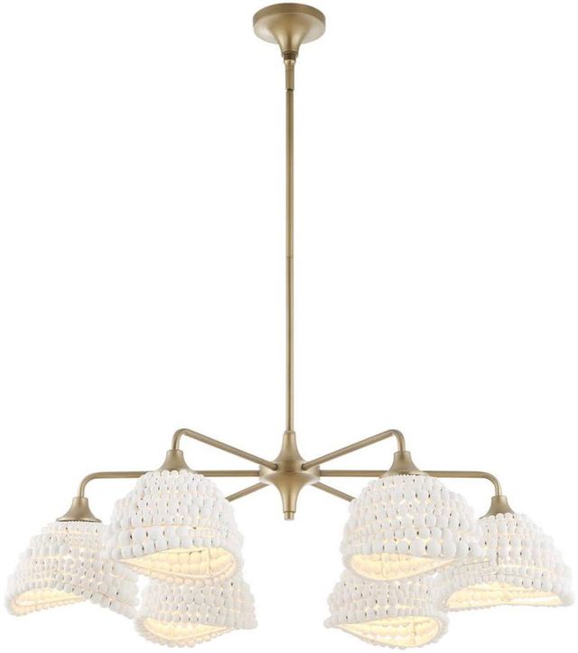 Uttermost® Biddeford Matte Gold/Matte White 6-Light Pendant-3