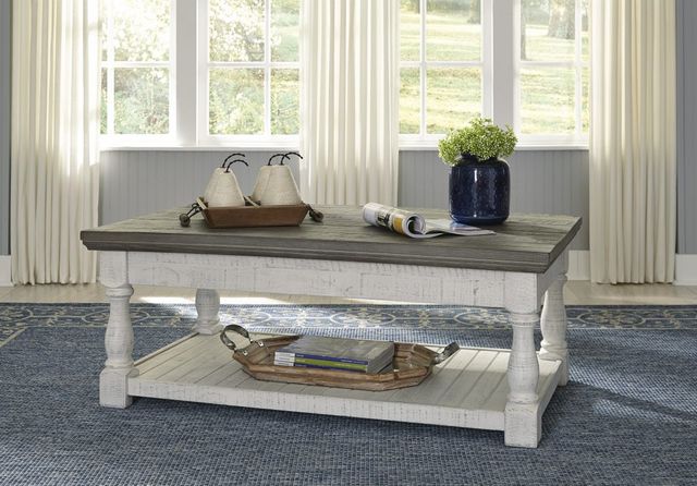 Signature Design by Ashley® Havalance Gray Lift-Top Cocktail Table with White Base-6