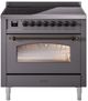Ilve® Nostalgie II Series 36" Matte Graphite Pro Style Induction Range-0