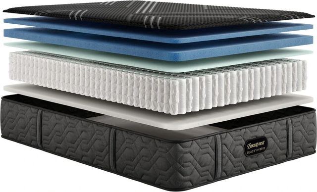 Beautyrest Black® Series 1 Hybrid 12.5" Soft Smooth Top Split California King Mattress, Includes 2 Pieces-2