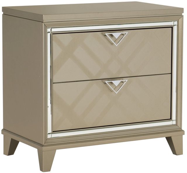 Homelegance® Bijou Champagne Metallic Nightstand-0