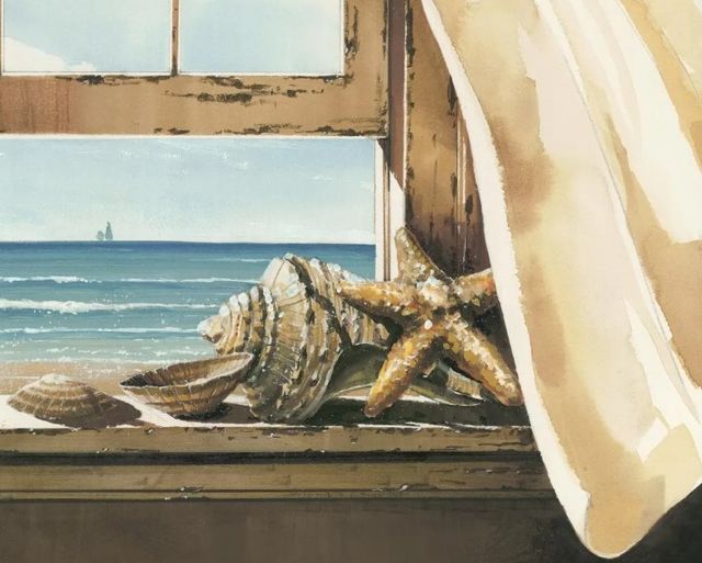 Classy Art Beach Treasures by John Rossini Wall Art-1